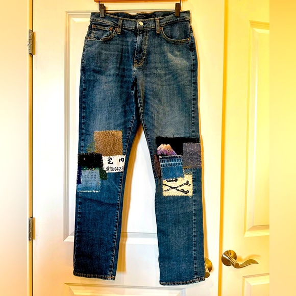 OOAK Jeans With Patches And Embroidery 32/32 - Picture 1 of 13
